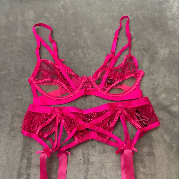 New! SET for love and lemons soutache bra and garter pink 4051 - Picture 8 of 14